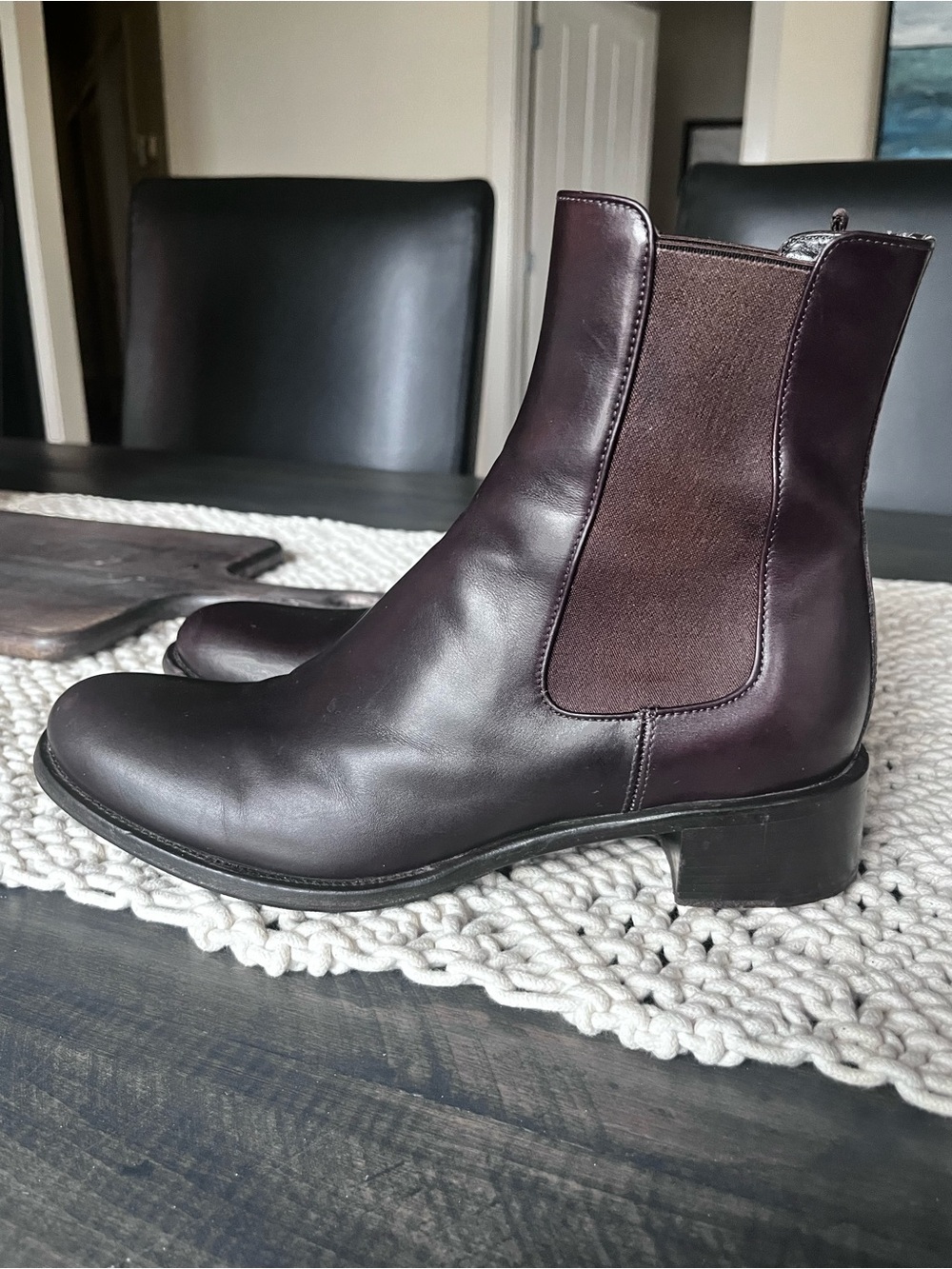 PRADA Dark Brown Leather Chukka Boots Size 8.5US